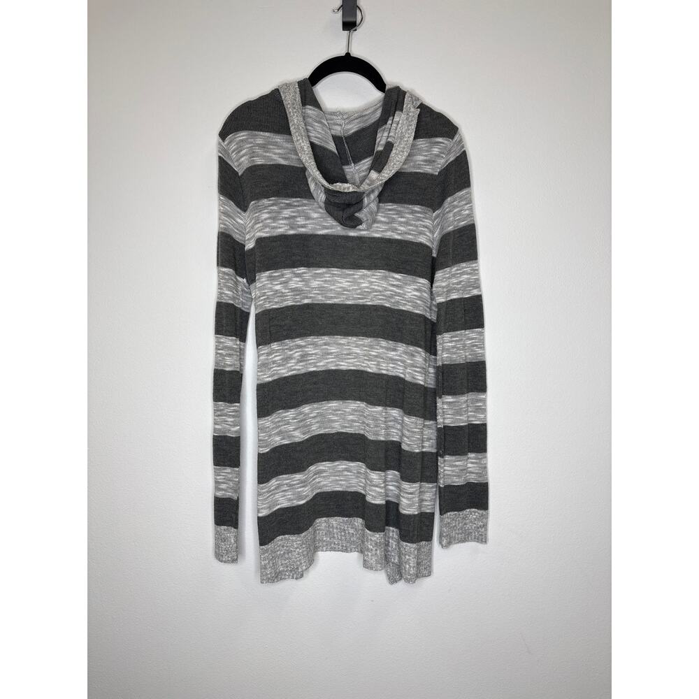 Sweet Romeo, gray striped cardigan with hood - Picture 4 of 4